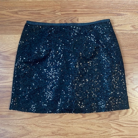 NWT J. Crew Black Sequin Miniskirt For Holiday Christmas New Years Eve Size 6 - Picture 1 of 10